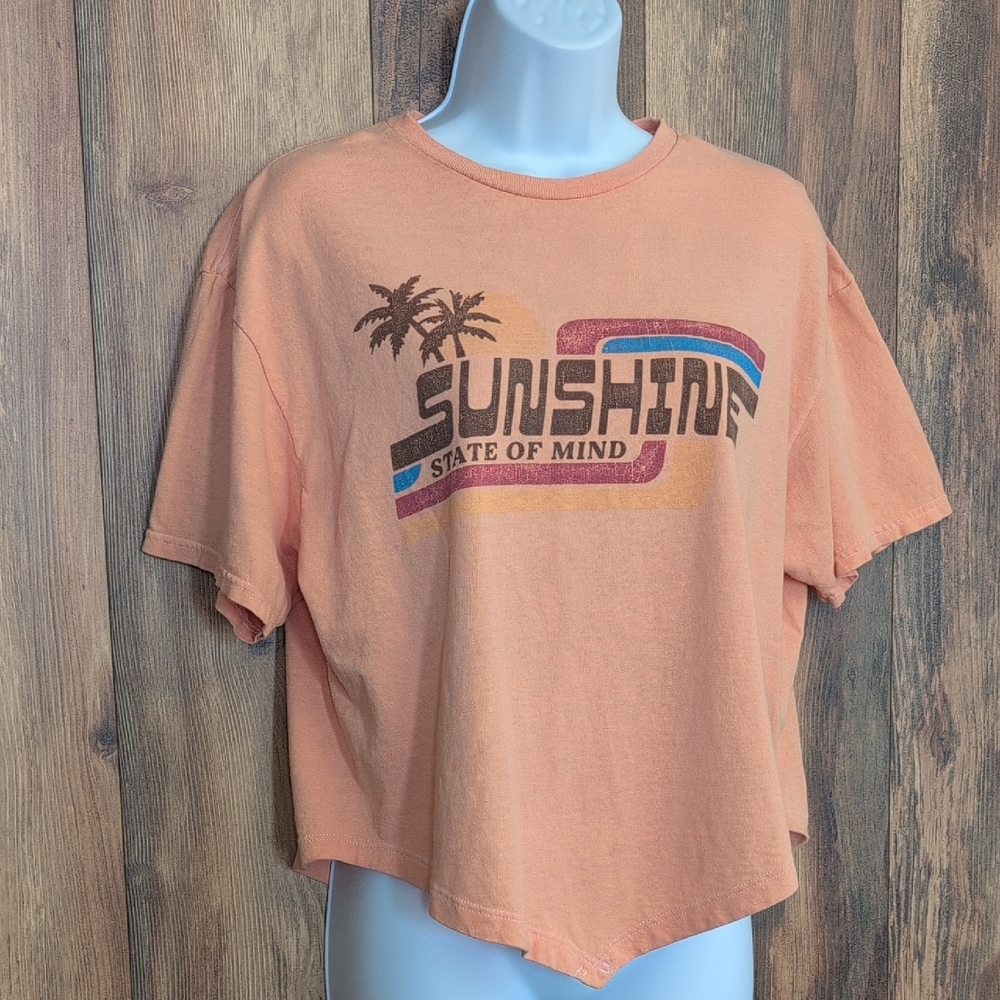 American Highway Sunshine Graphic Orange Crop Tee XL                        V177